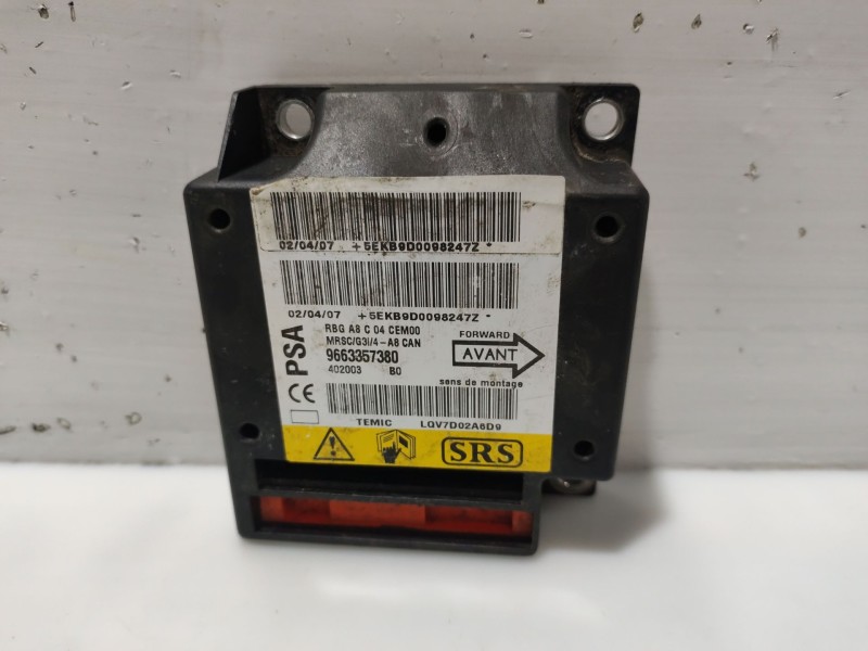 Recambio de centralita airbag para citroën c3 referencia OEM IAM  9663357380 