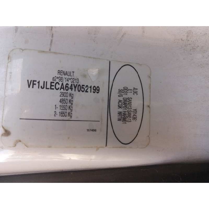 renault trafic combi (ab 4.01) 1.9 diesel   |   0.01 - ... | 2001 | 101 cv / 74 kw del año 2001