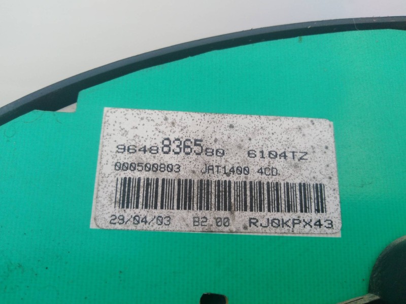 Recambio de cuadro instrumentos para peugeot 206 berlina    |   0.98 - ... | 1998 referencia OEM IAM  9648836580  Recambio de cuadro instrumentos para peugeot 206 berlina    |   0.98 - ... | 1998 referencia OEM IAM  9648836580