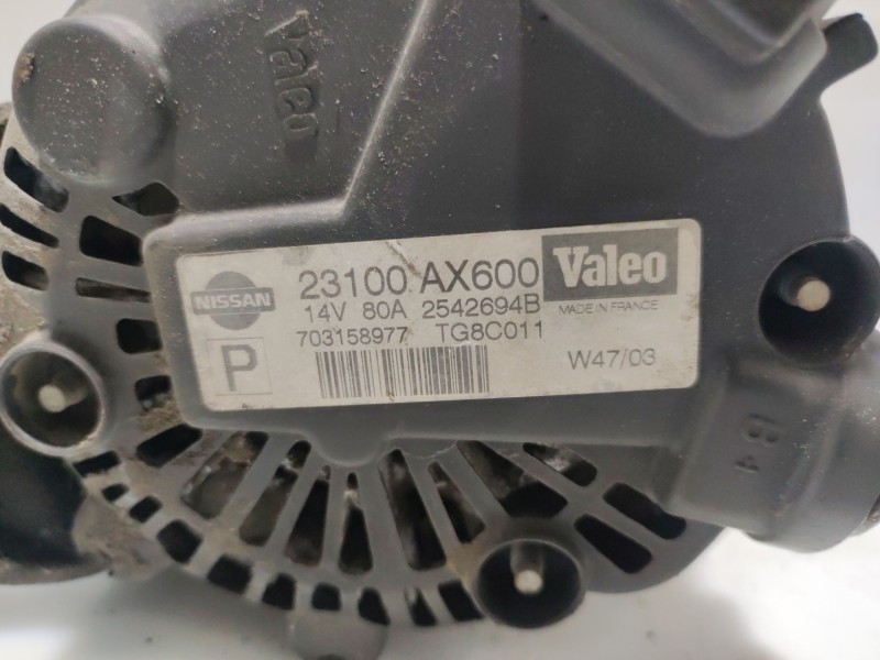Recambio de alternador para nissan micra (k12e) referencia OEM IAM 23100AX600  