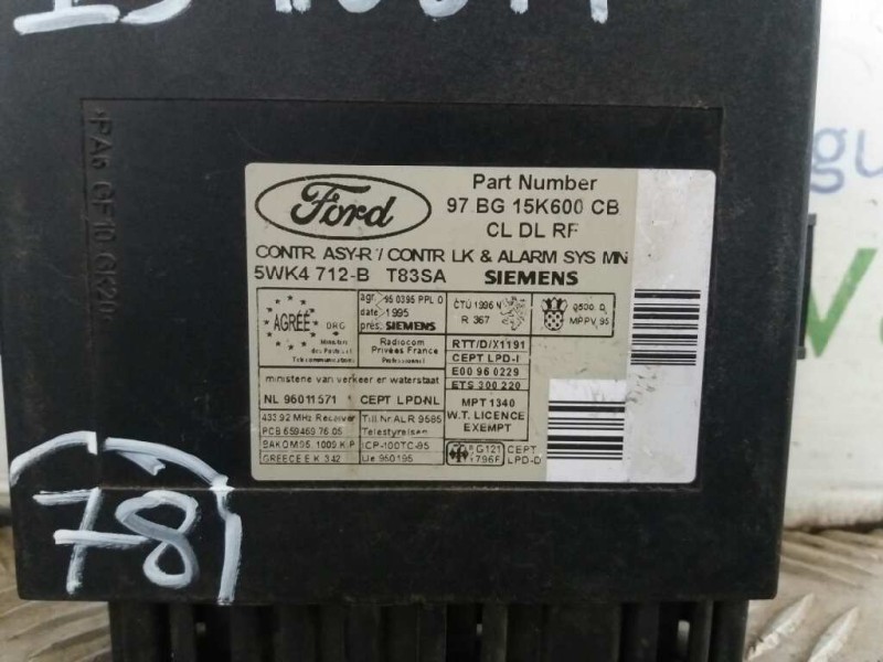 Recambio de centralita cierre para ford mondeo berlina (gd) clx   |   08.96 - 12.99 | 1996 - 1999 | 116 cv / 85 kw referencia OE