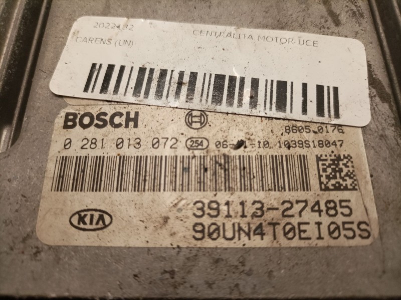 Recambio de centralita motor uce para kia carens (un) referencia OEM IAM 39113-27485 3911327485 0281013072