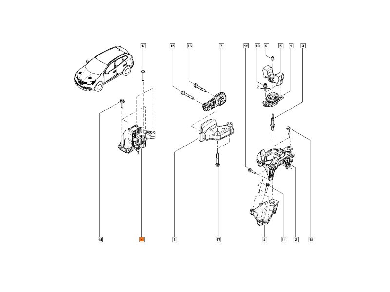 Recambio de soporte cambio para renault kadjar (ha_, hl_) 1.6 dci 130 referencia OEM IAM 112108331R  