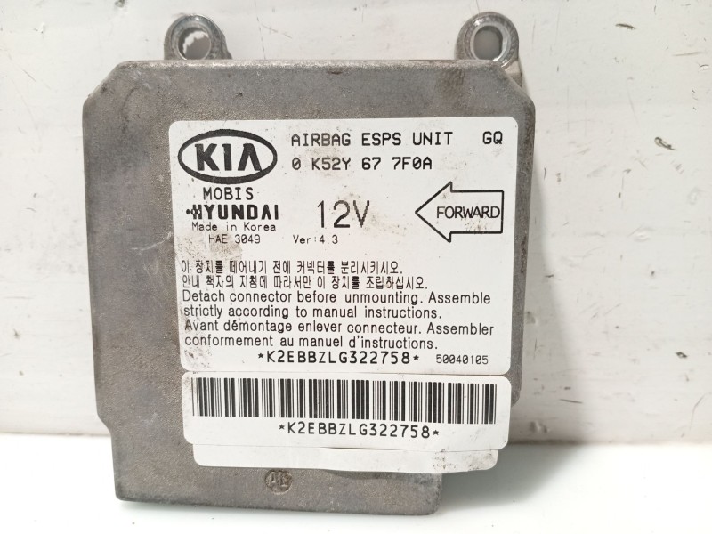 Recambio de centralita airbag para kia carnival ii (gq) 2.9 crdi referencia OEM IAM 0K52Y677F0A  