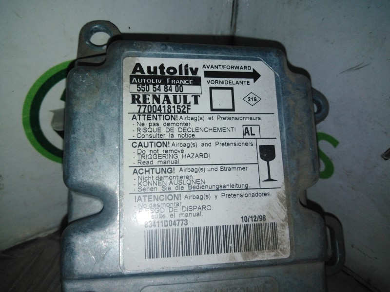 Recambio de centralita airbag para renault megane i classic (la0) 1.9 diesel   |   0.96 - ... | 1996 | 64 cv / 47 kw referencia 