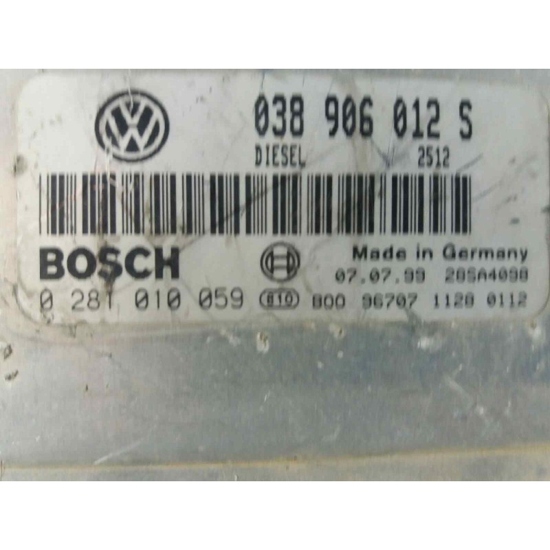 Recambio de centralita motor uce para seat toledo (1m2) stella   |   01.99 - 12.03 | 1999 - 2003 | 90 cv / 66 kw referencia OEM  Recambio de centralita motor uce para seat toledo (1m2) stella   |   01.99 - 12.03 | 1999 - 2003 | 90 cv / 66 kw referencia OEM