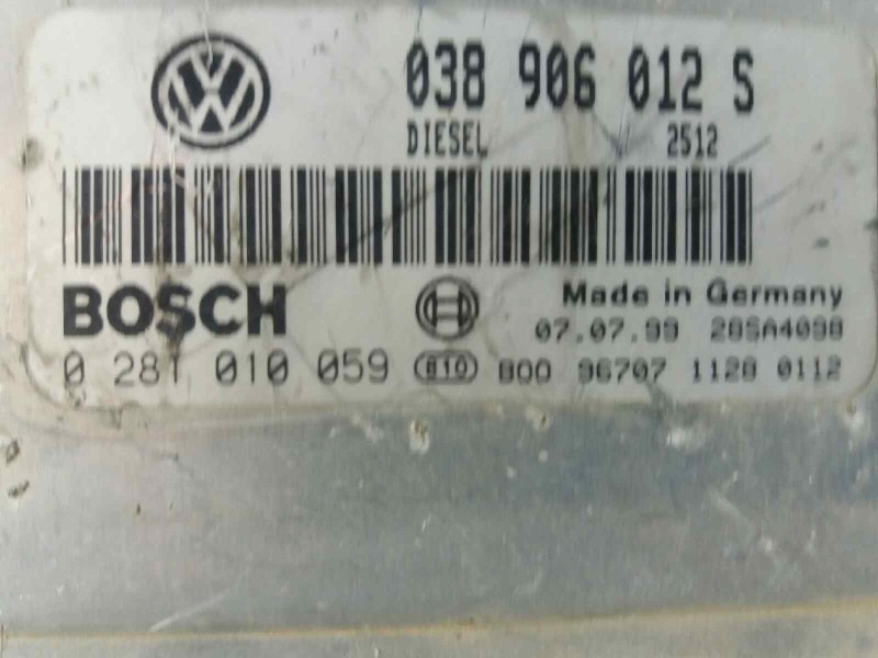 Recambio de centralita motor uce para seat toledo (1m2) stella   |   01.99 - 12.03 | 1999 - 2003 | 90 cv / 66 kw referencia OEM  Recambio de centralita motor uce para seat toledo (1m2) stella   |   01.99 - 12.03 | 1999 - 2003 | 90 cv / 66 kw referencia OEM
