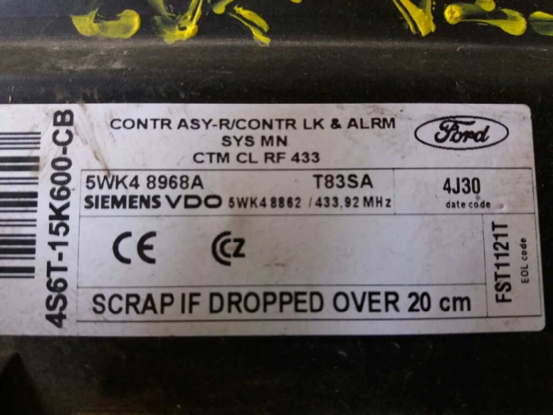 Recambio de centralita cierre para  referencia OEM IAM 5WK48968A 4S6T15K600CB 