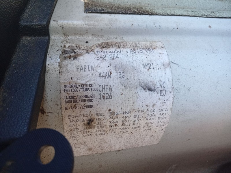 Recambio de motor completo para skoda fabia ii (542) 1.2 referencia OEM IAM CHF 03D100032C 