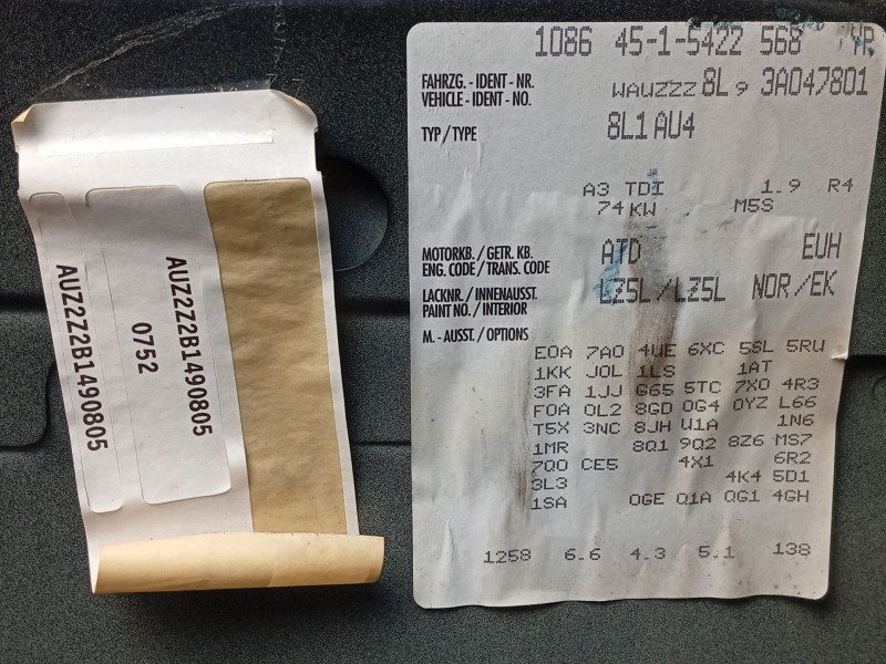 Recambio de caja cambios para audi a3 (8l1) 1.9 tdi referencia OEM IAM 02J300052GV  