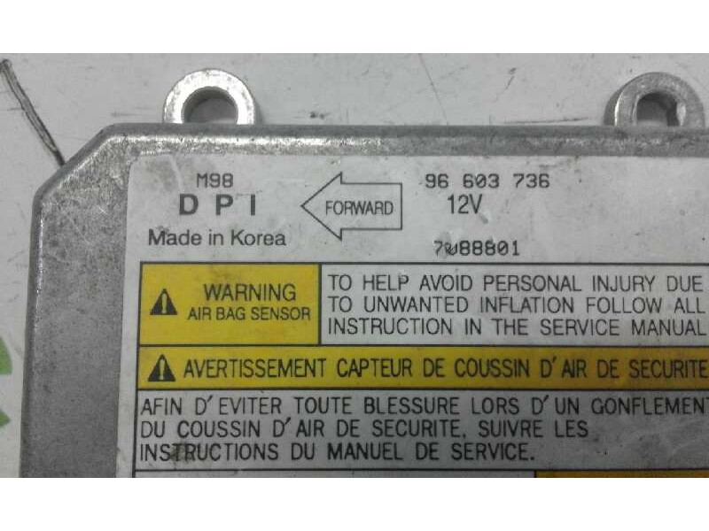 Recambio de centralita airbag para daewoo matiz 0.8 cat   |   0.97 - ... | 1997 | 52 cv / 38 kw referencia OEM IAM 7088801 96603