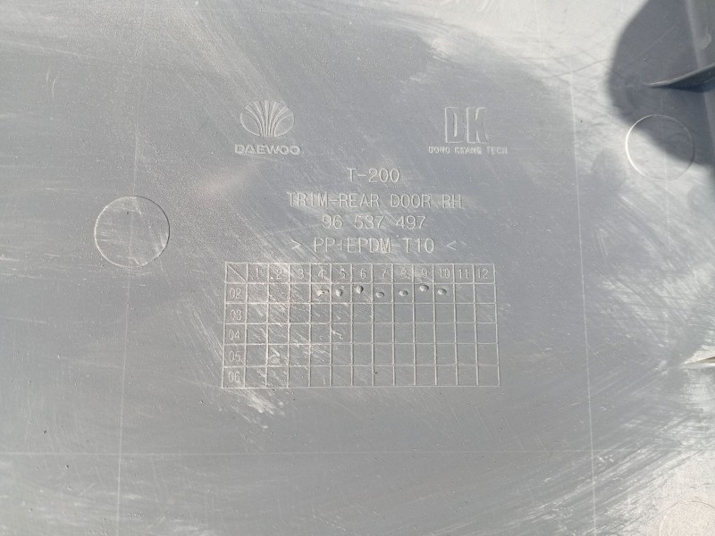 Recambio de guarnecido puerta trasera derecha para daewoo kalos (klas) 1.4 referencia OEM IAM   