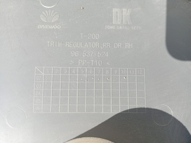 Recambio de guarnecido puerta trasera derecha para daewoo kalos (klas) 1.4 referencia OEM IAM   