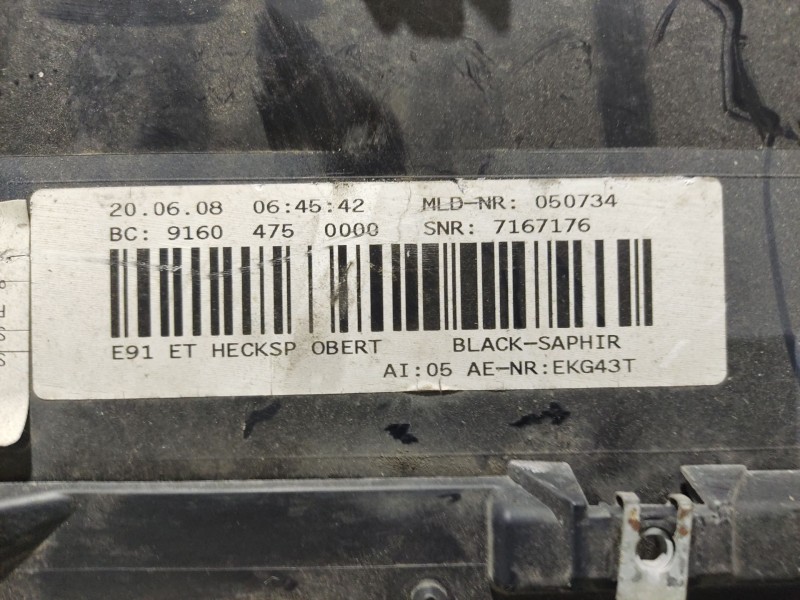 Recambio de aleron trasero para bmw serie 3 touring (e91) 320d referencia OEM IAM 51627167189  