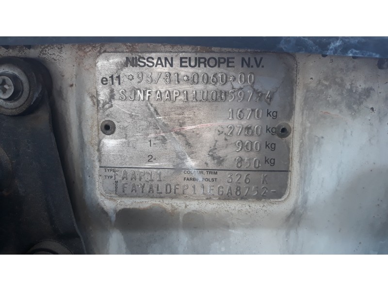 nissan primera berlina (p11) 1.6 16v cat   |   0.96 - 0.99 | 1996 - 1999 | 99 cv / 73 kw del año 1996