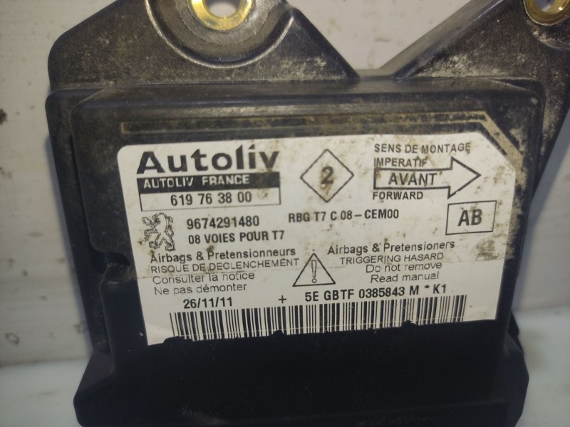 Recambio de centralita airbag para peugeot 308 1.6 hdi fap referencia OEM IAM 9674291480  619763800