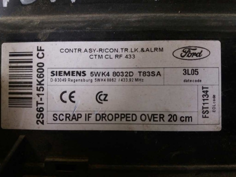 Recambio de centralita cierre para ford fiesta (cbk) futura   |   01.04 - 12.08 | 2004 - 2008 | 68 cv / 50 kw referencia OEM IAM