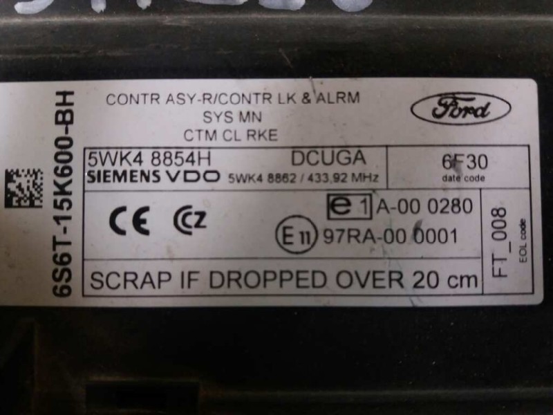 Recambio de centralita cierre para ford fusion (cbk) trend   |   06.02 - 12.06 | 2002 - 2006 | 68 cv / 50 kw referencia OEM IAM 