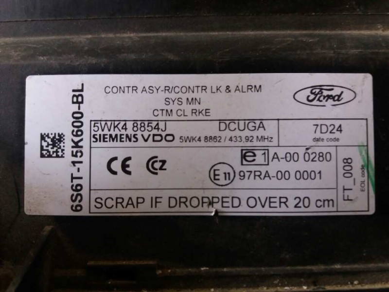 Recambio de modulo confort para ford fiesta (cbk) ambiente   |   11.01 - 12.08 | 2001 - 2008 | 69 cv / 51 kw referencia OEM IAM 