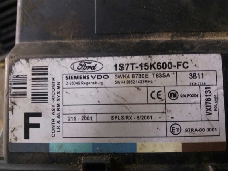 Recambio de centralita cierre para  referencia OEM IAM 5WK48730E 1S7T15K600FC 