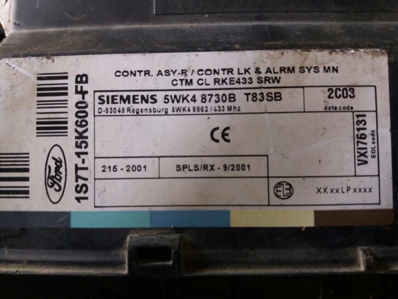 Recambio de modulo confort para  referencia OEM IAM 5WK48730B 1S7T15K600FB 