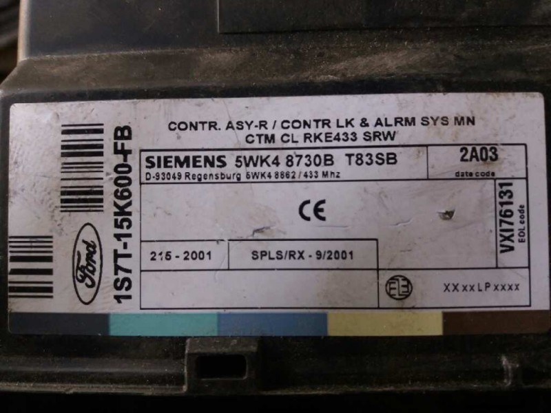 Recambio de modulo confort para ford focus berlina (cak)    |   0.98 - 0.04 | 1998 - 2004 referencia OEM IAM 5WK48730B 1S7T15K60