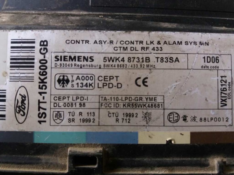 Recambio de modulo confort para  referencia OEM IAM 5WK48731BT83SA 1ST15K600GB 