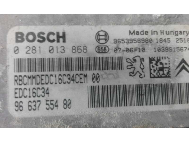 Recambio de centralita motor uce para peugeot 207    |   0.06 - ... | 2006 referencia OEM IAM 0281013868 9663755480  Recambio de centralita motor uce para peugeot 207    |   0.06 - ... | 2006 referencia OEM IAM 0281013868 9663755480