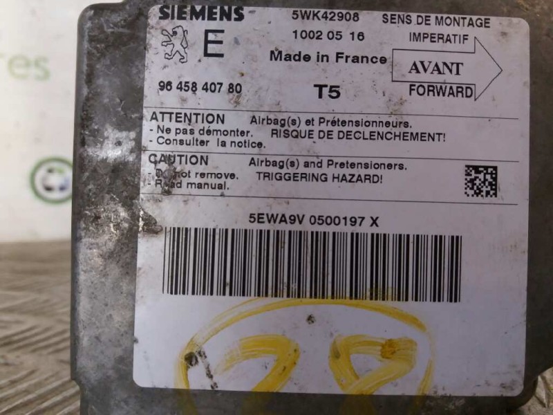 Recambio de centralita airbag para peugeot 307 (s1) xn   |   04.01 - 12.03 | 2001 - 2003 | 109 cv / 80 kw referencia OEM IAM 5WK