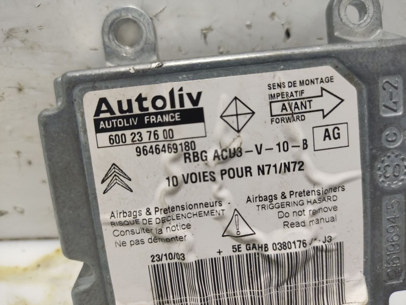 Recambio de centralita airbag para citroën xsara (n1) 1.6 16v referencia OEM IAM 9646469180  600237600