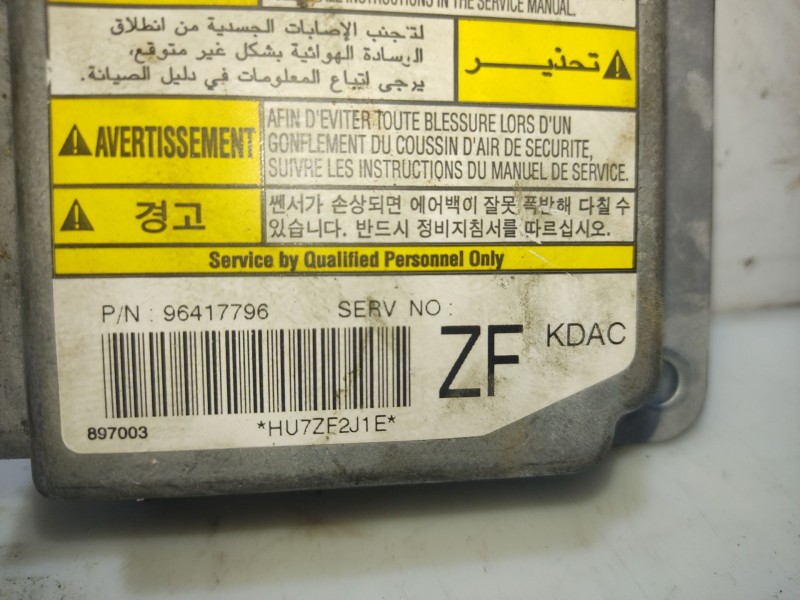 Recambio de centralita airbag para chevrolet tacuma monospace (u100) 1.6 referencia OEM IAM 96417796  