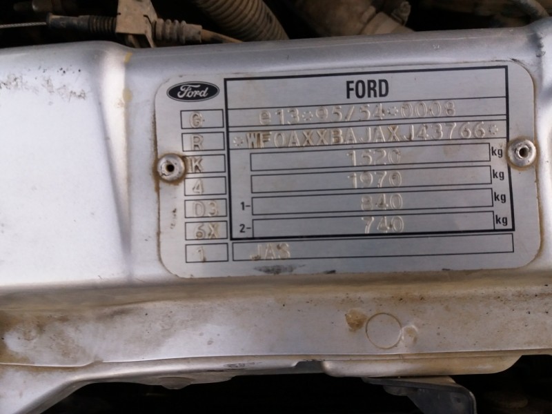 ford fiesta berlina (dx) 1.8 diesel cat   |   0.99 - ... | 1999 | 60 cv / 44 kw del año 1999