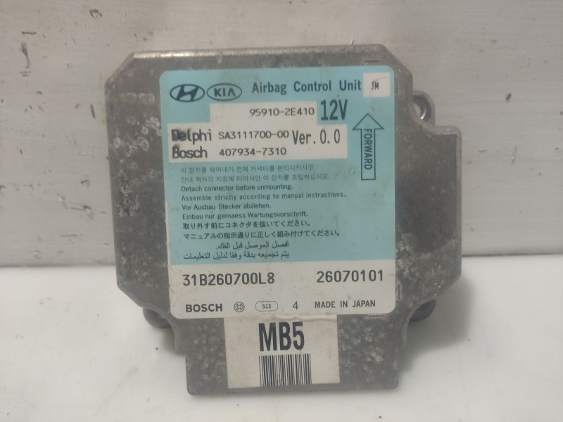 Recambio de centralita airbag para hyundai tucson (jm) 2.0 referencia OEM IAM 959102E410 SA3111700 4079347310