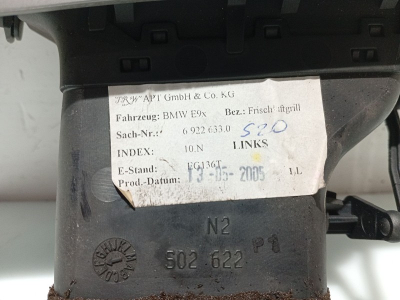 Recambio de aireador lateral izquierdo para bmw 3 (e90) 320 d referencia OEM IAM 69226330 64226922633 