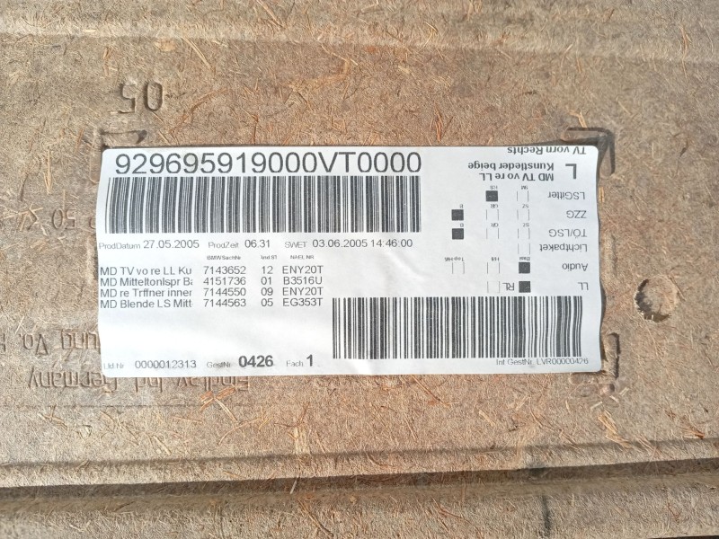 Recambio de guarnecido puerta delantera derecha para bmw 3 (e90) 320 d referencia OEM IAM  51417144546 