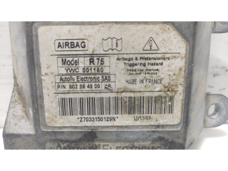 Recambio de centralita airbag para rover serie 75 (rj) referencia OEM IAM YWC011160  