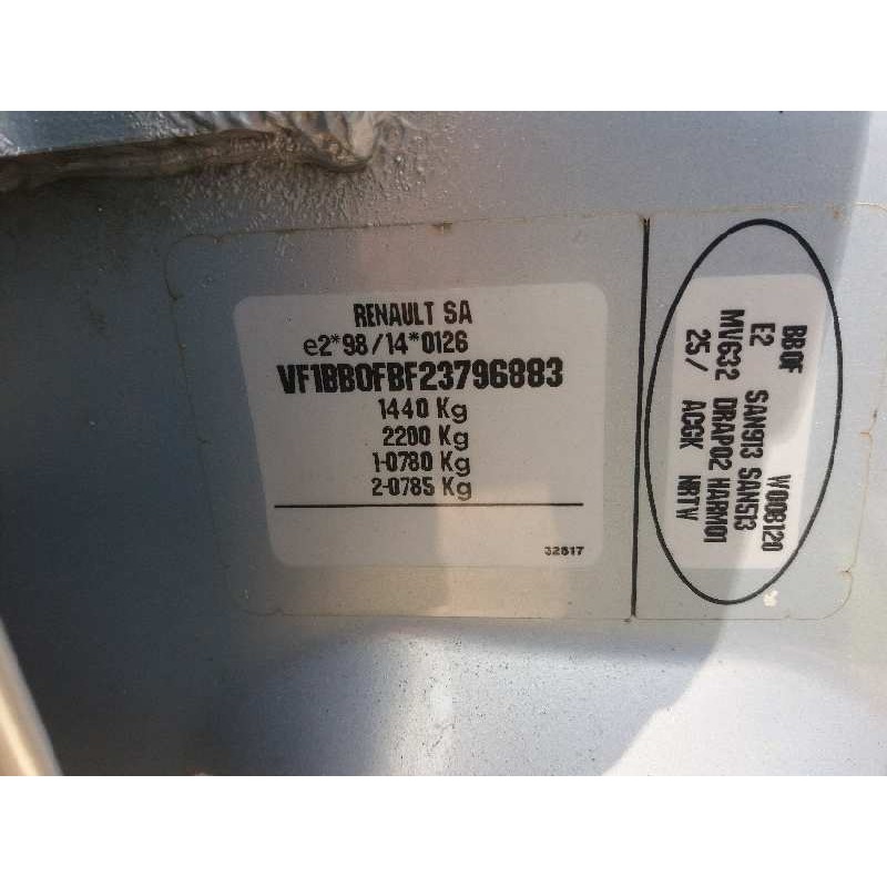 renault clio ii fase ii (b/cb0) 1.2   |   0.01 - ... | 2001 | 58 cv / 43 kw del año 2001