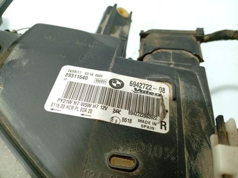 Recambio de faro derecho para bmw 3 (e90) 320 d referencia OEM IAM 63116942722 694272208 89311640