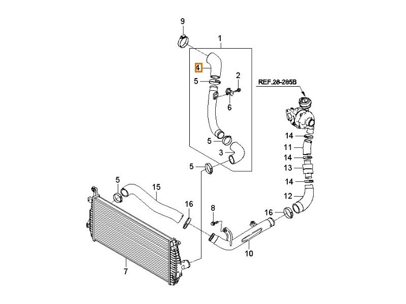 Recambio de tubo para kia carens iii monospace (un) 2.0 crdi 140 referencia OEM IAM 2826427451  