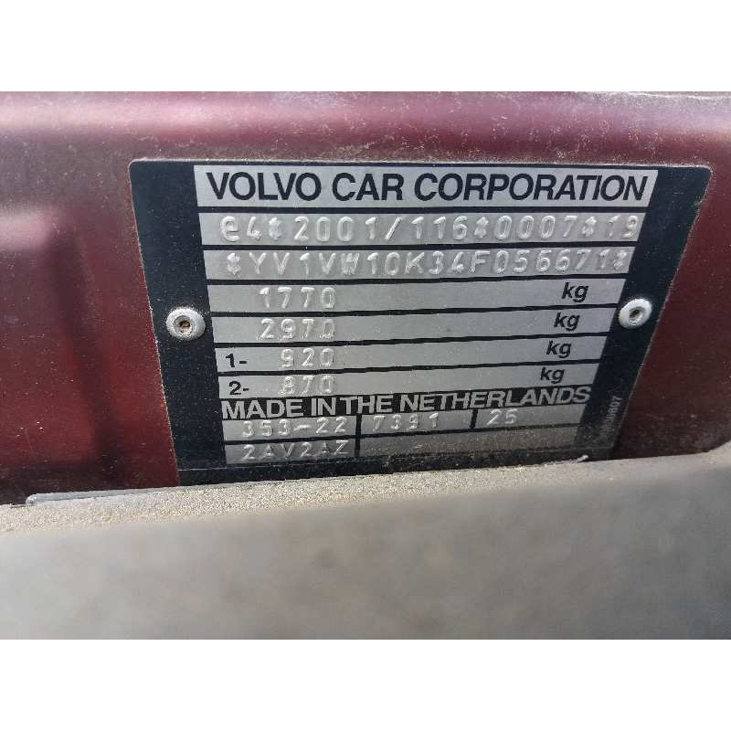 volvo v40 familiar 1.6   |   05.97 - 12.05 | 1997 - 2005 | 109 cv / 80 kw del año 1997