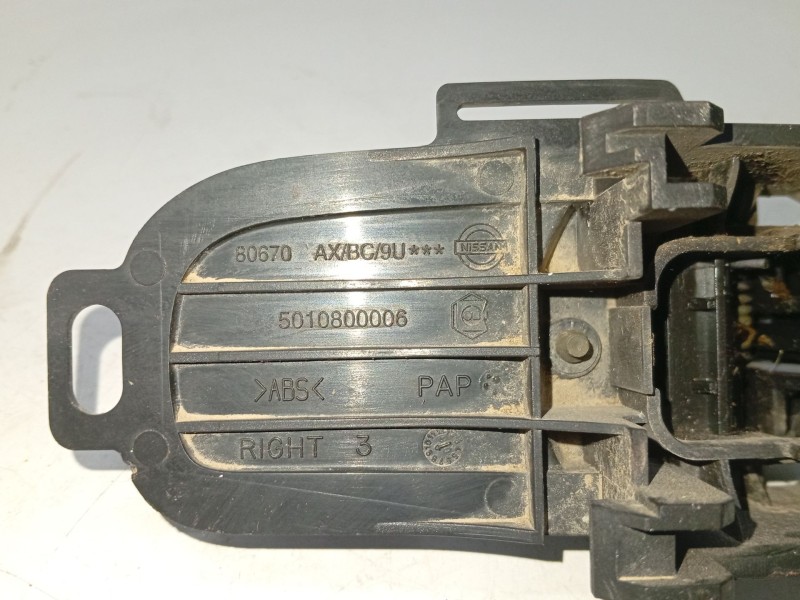 Recambio de maneta interior delantera derecha para nissan micra (k12e) referencia OEM IAM 80670AX600  