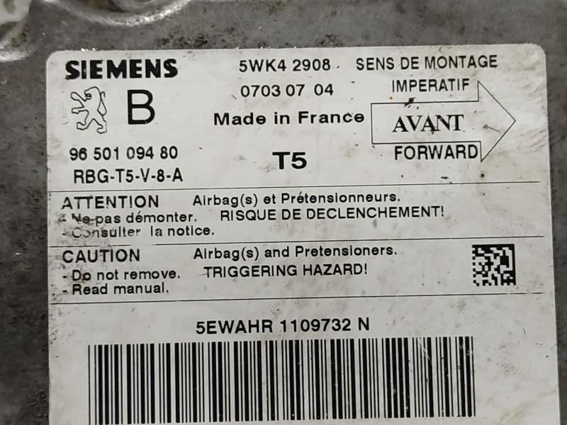 Recambio de centralita airbag para peugeot 307 (s1) referencia OEM IAM   