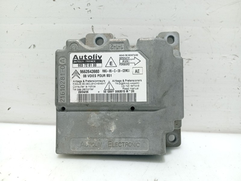 Recambio de centralita airbag para citroën c4 berlina referencia OEM IAM 9662643980  603726100