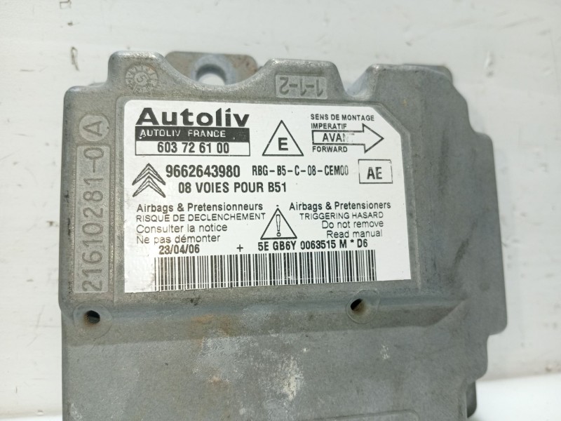 Recambio de centralita airbag para citroën c4 berlina referencia OEM IAM 9662643980  603726100