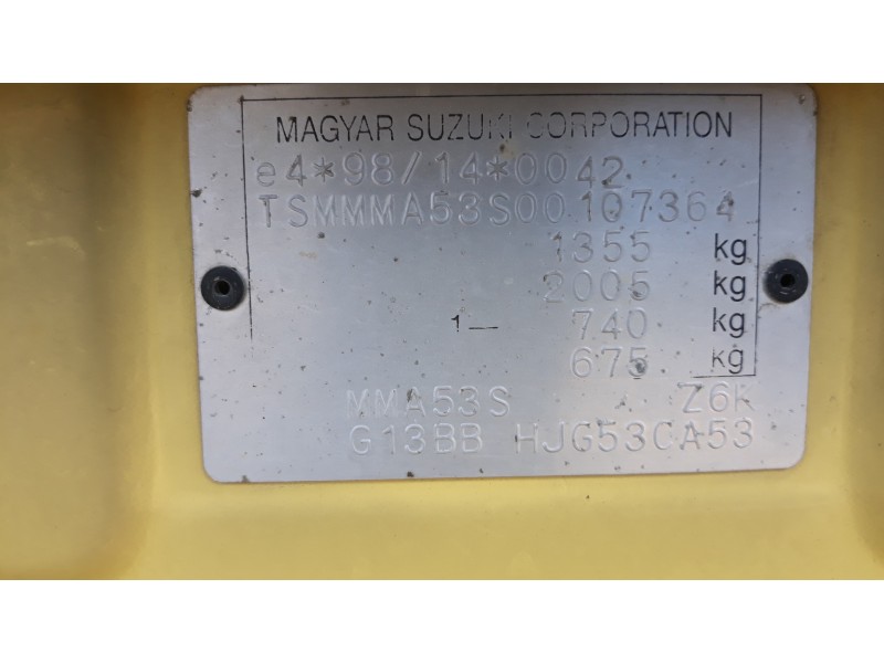 suzuki wagon r+ rb (mm) 1.3 16v cat   |   0.00 - ... | 2000 | 76 cv / 56 kw del año 2000