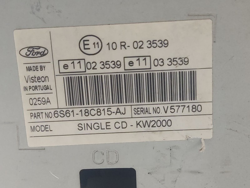 Recambio de sistema audio / radio cd para ford fiesta (cbk) referencia OEM IAM 0  
