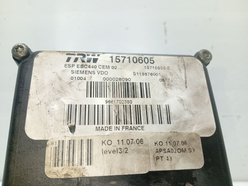 Recambio de abs para peugeot 407 (6d_) 1.8 16v (6d6fyc) referencia OEM IAM 9661702380  S118676001