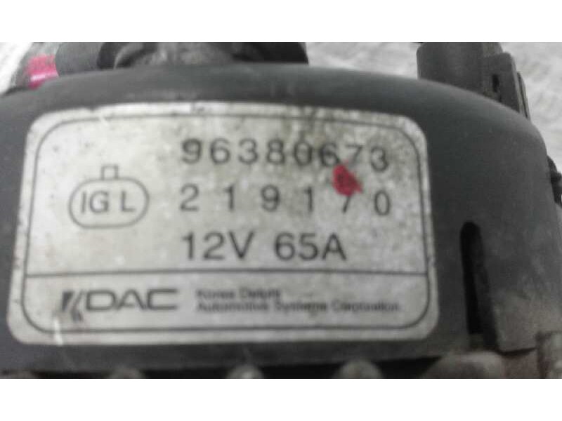 Recambio de alternador para  referencia OEM IAM 96380673 D. MATIZ F8CV