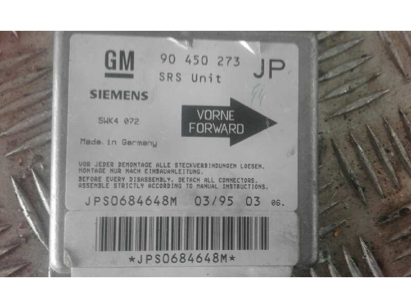 Recambio de centralita airbag para opel astra g berlina 1.6 16v   |   0.98 - ... | 1998 | 101 cv / 74 kw referencia OEM IAM   