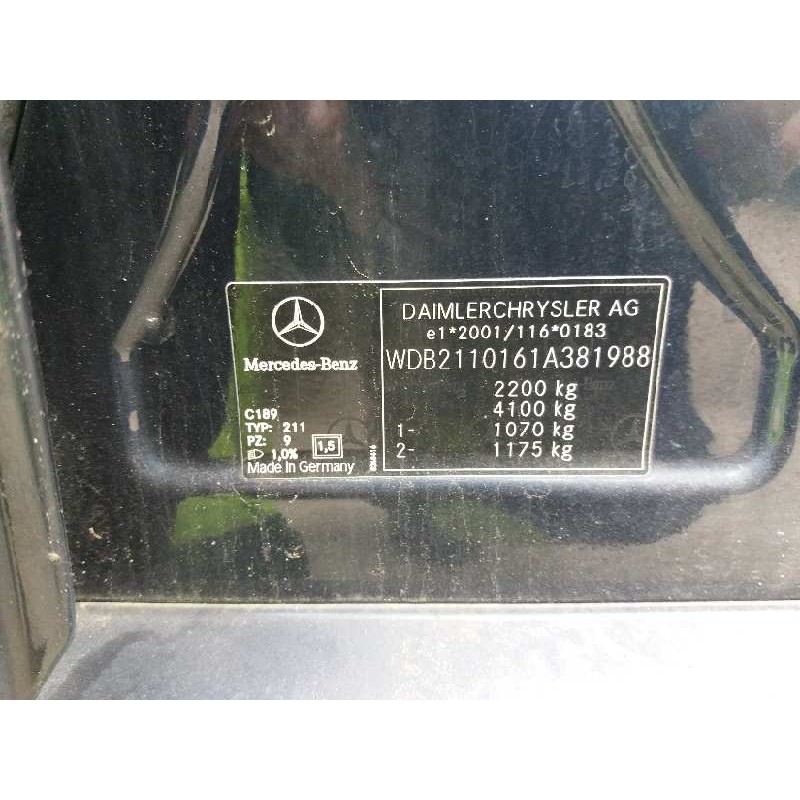 mercedes clase e (w211) berlina e 270 cdi (211.016)   |   01.02 - 12.05 | 2002 - 2005 | 177 cv / 130 kw del año 2002